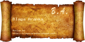 Blaga Aranka névjegykártya